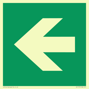 E913 Safe condition: Left arrow (90 deg supplimentary)